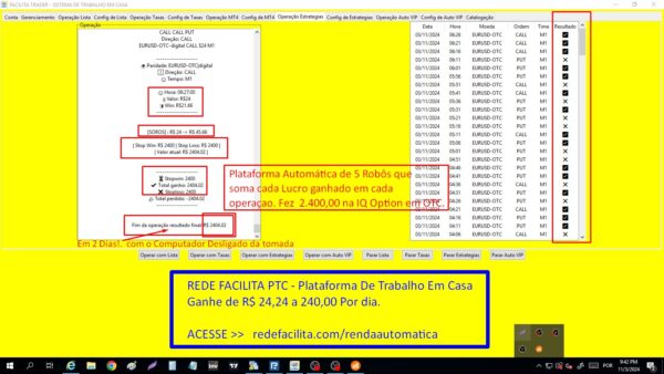 PLATAFORMA AUTOMÁTICA ROBOCLUB TRADER - 5 ROBÔS + CATALOGADOR DE SINAIS - IQ OPTION > Ganhe Dinheiro Todo Dia! (Usando-Postando-Revendendo-Fazendo Rede)